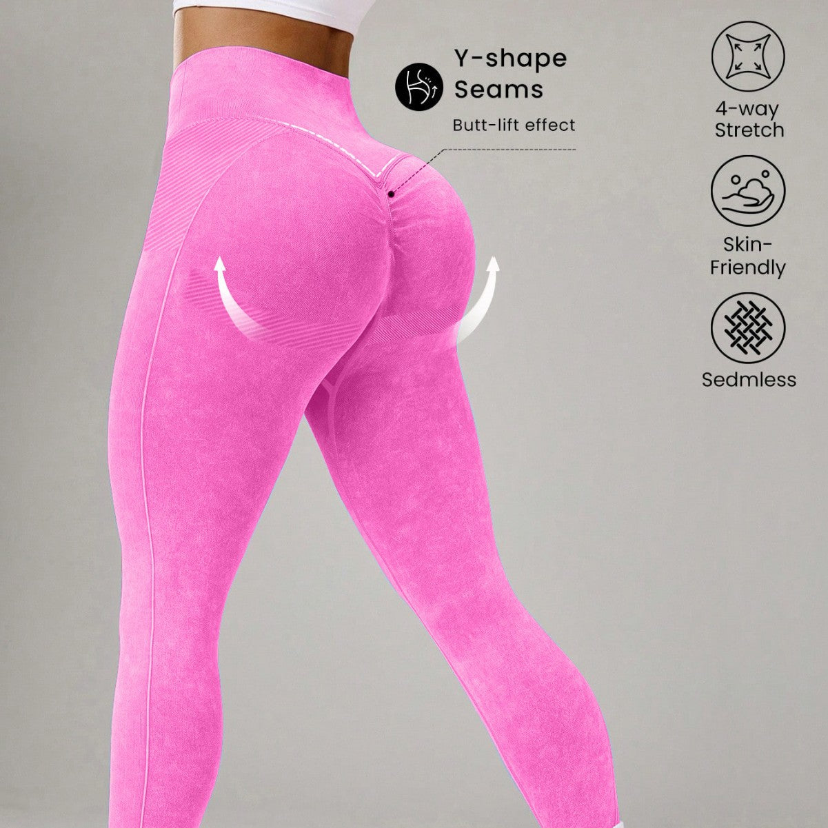 Seamless Sand-washed High-waisted Butt-lifting Tight Yoga