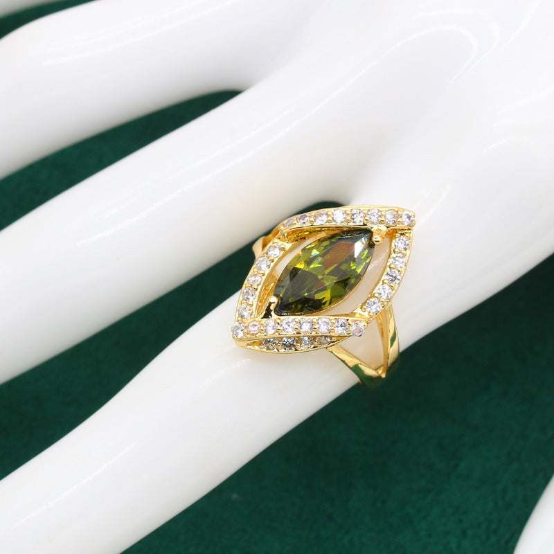 Anti-allergy AAA Zircon Bracelet Necklace Earring Ring Gold