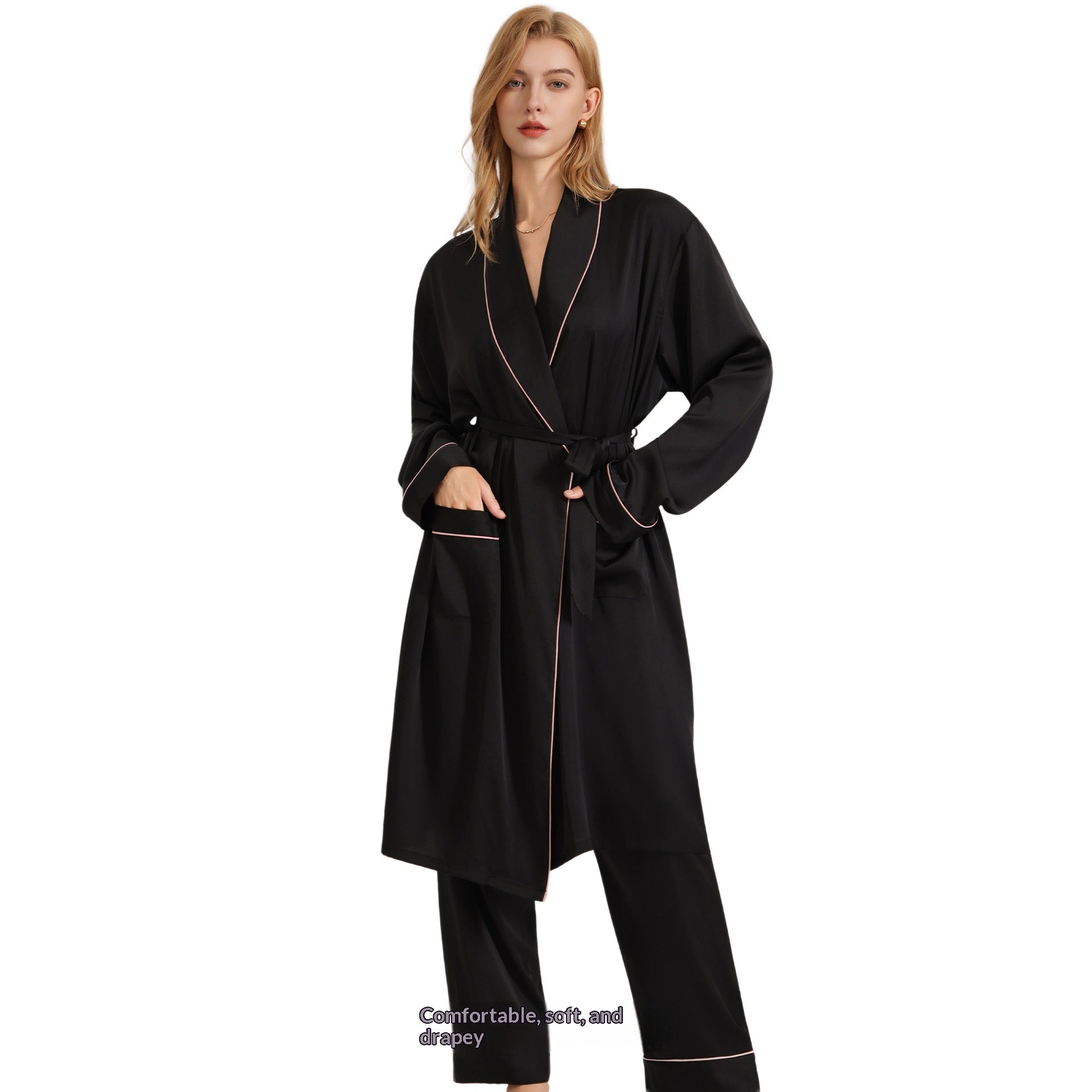Women Springsummer High-end Loungewear Long-sleeve Robe