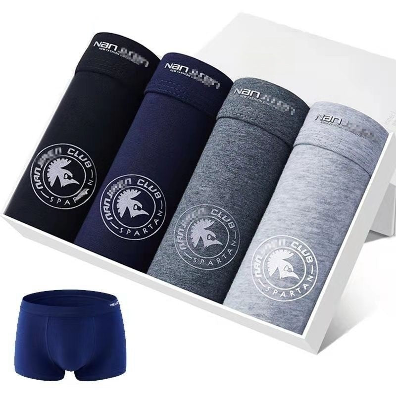 Pack Of 4 Mens Comfortable Breathable Cotton Boxer Briefs With Prints