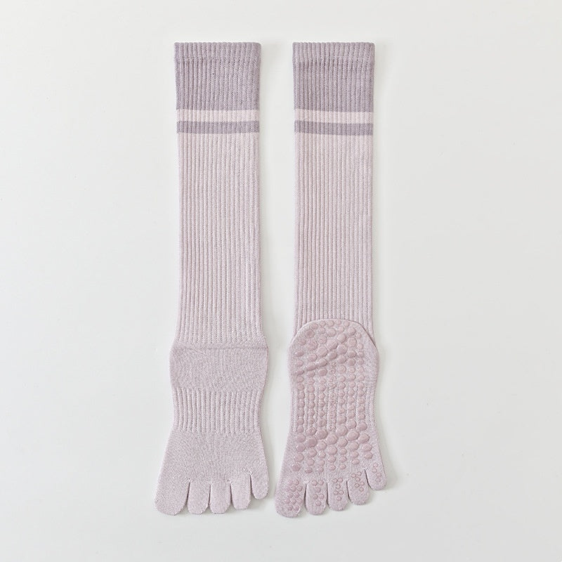 Color-blocked Ankle Cuffs Five-finger Yoga Calf Socks