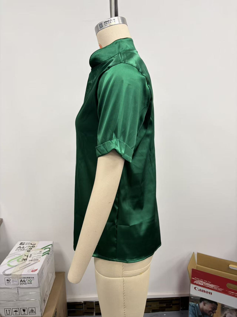 Women's Spring & Summer Blouse, Minimalist Elegant Versatile V-Neck Loose Fit Shirt For Women