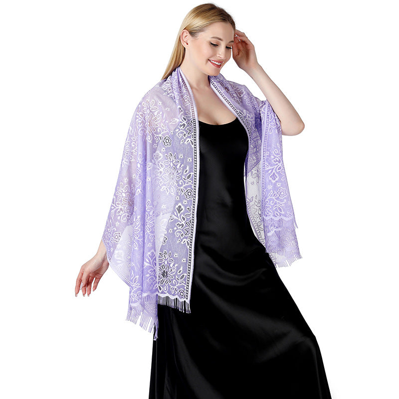 Tie-dye Floral Lace Scarf Shawl