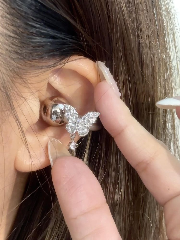 Glittering Diamond Butterfly Tears Earphones