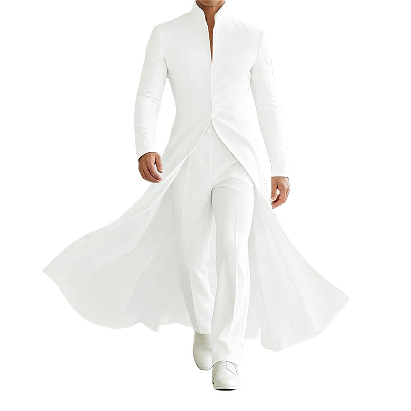Mens Long Double-wear Blazer with a Notch Lapel