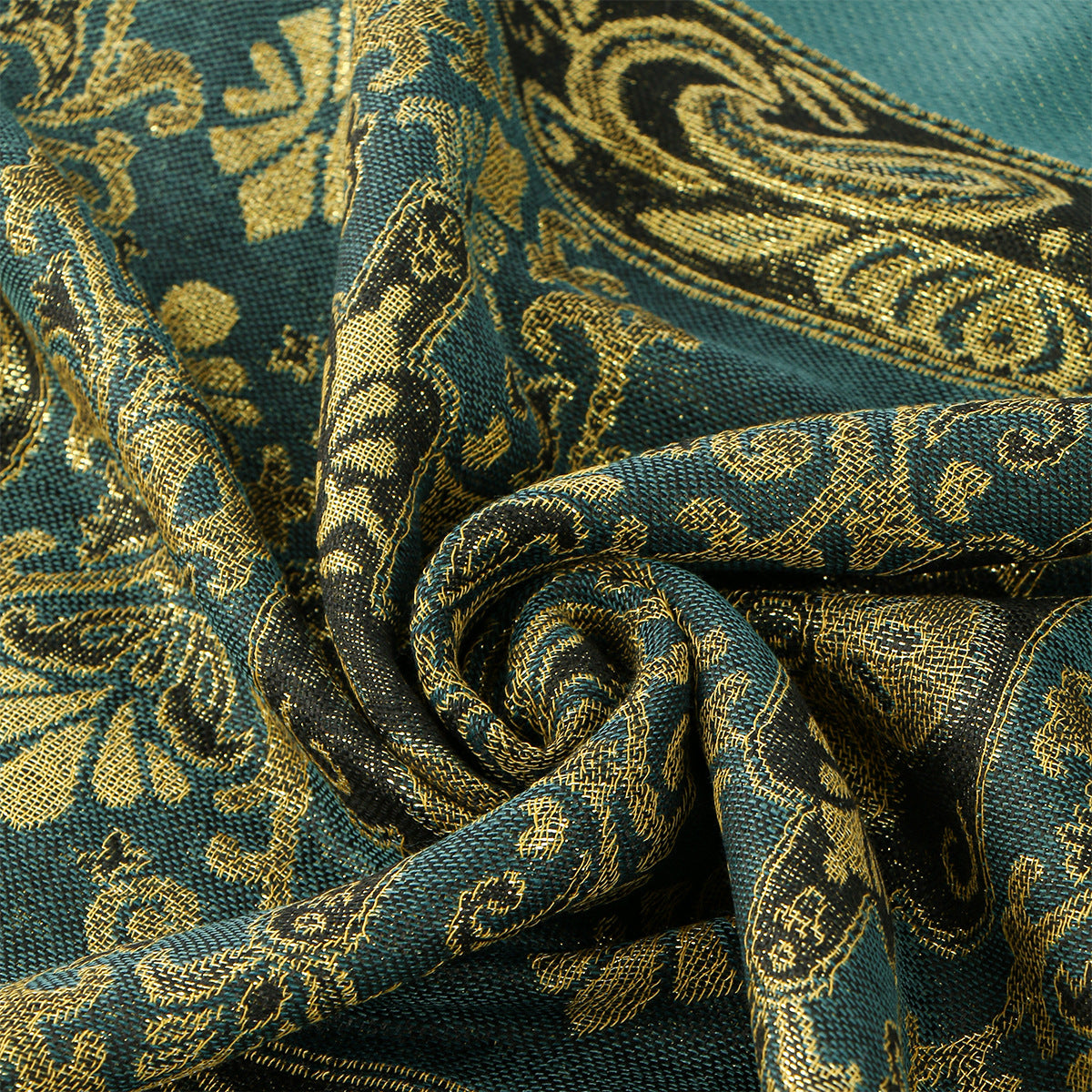 Bohemian-style Cashew-print Long Scarf With Tassels