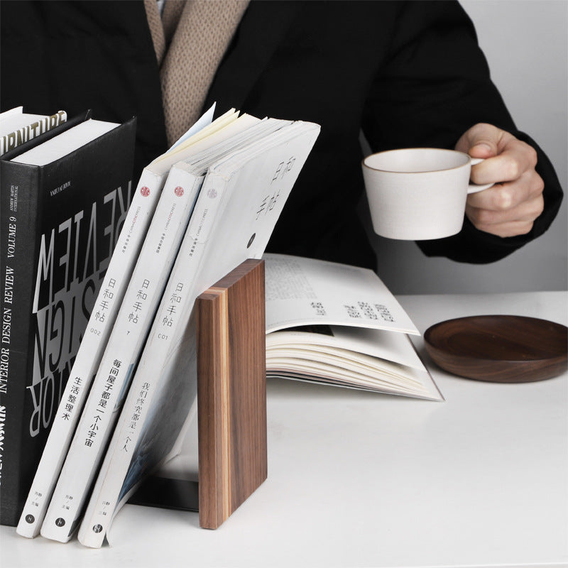 Eenvoudig slip houten book plank bureaublad boekensteun