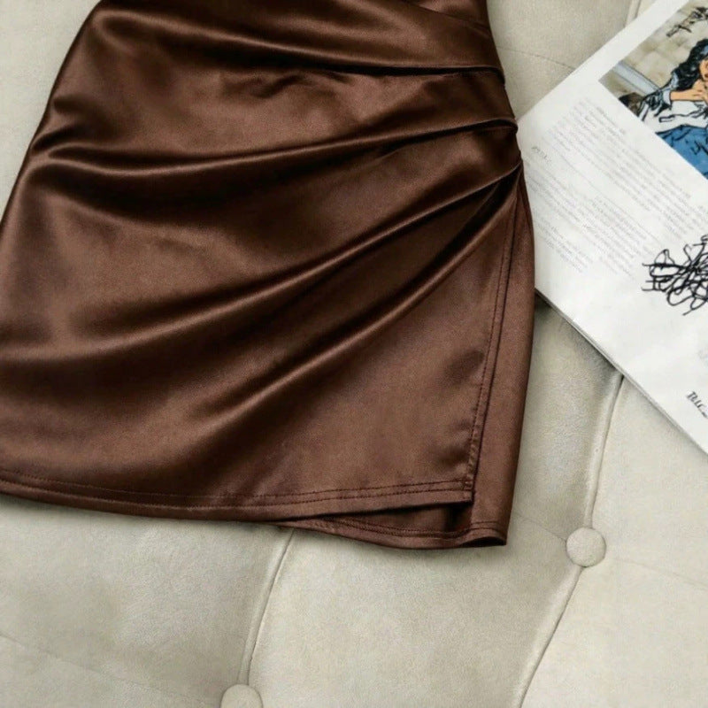 V-neck Sleeveless Waist-cinching Dress For Women