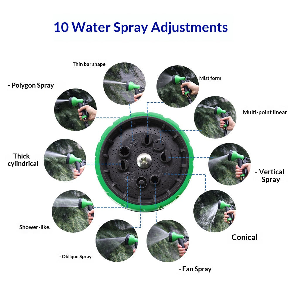 10 Pattern Garden Water Spray Gun Nozzle High