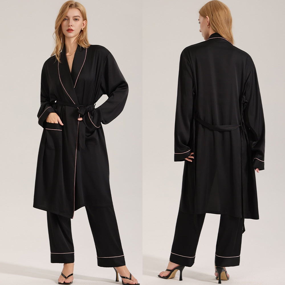 Women Springsummer High-end Loungewear Long-sleeve Robe