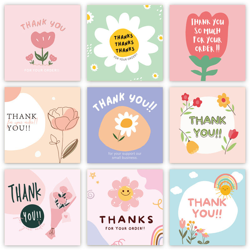 Pcspack Square Simple Thank-you Card Coated Paper Business