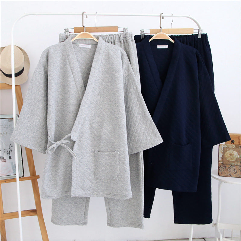 New Autumn Winter Mens Japanese-style Pure Cotton Air-layer