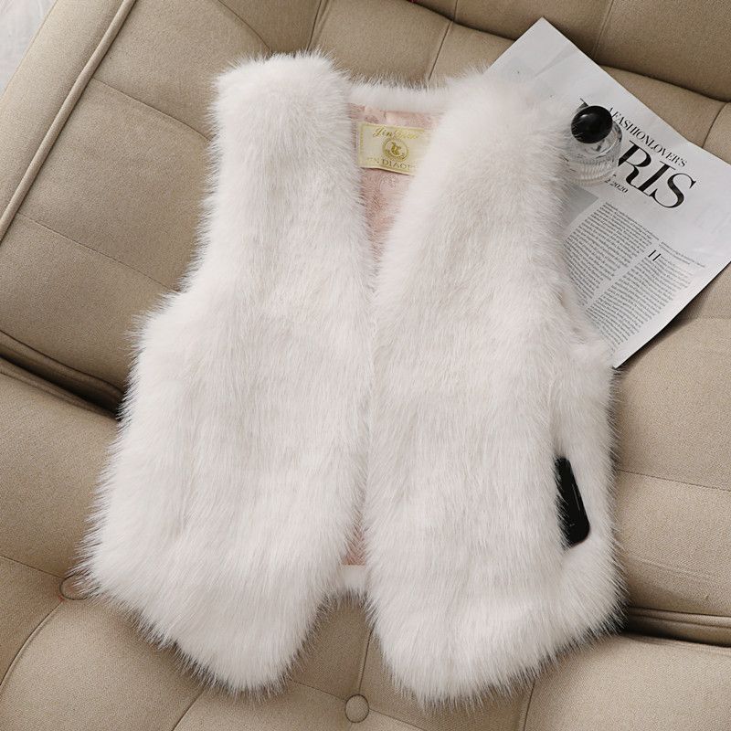 Womens Winter Wool Fur Warm Vest