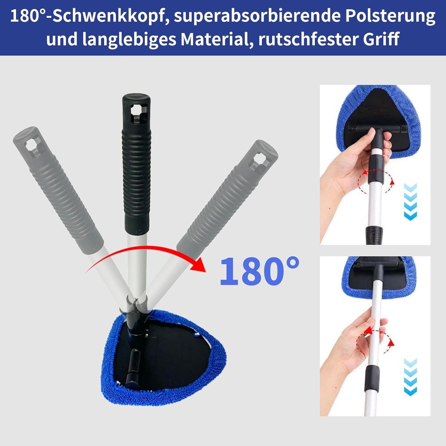 7 delig auto schoonmaak set telescopisch handvat