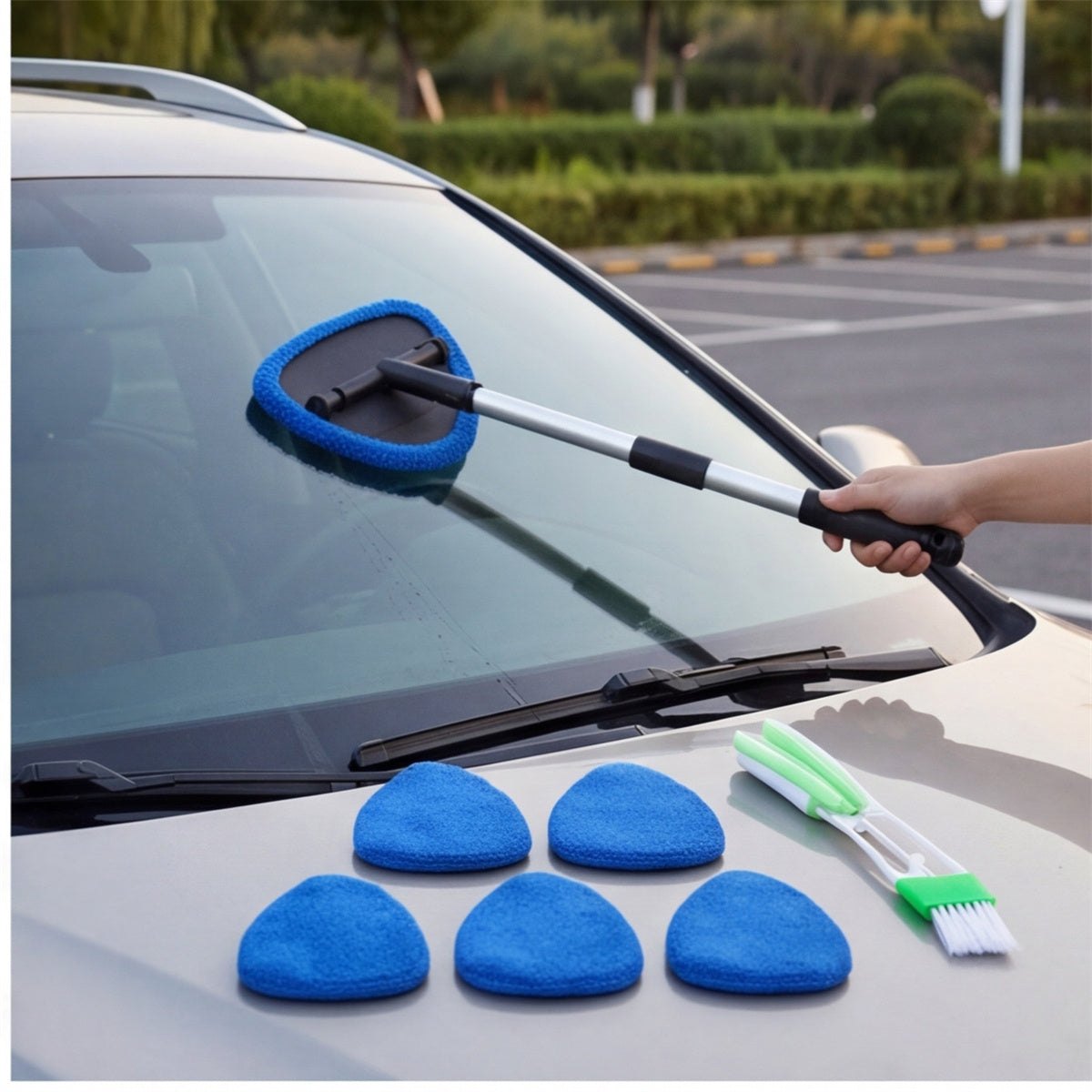 7 Piece Car Cleaning Kit With Telescopic Handle