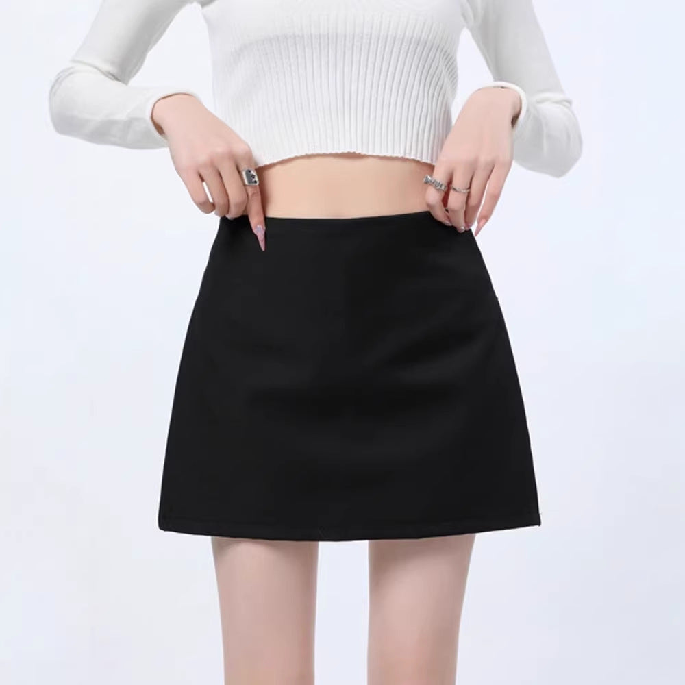 Side-zip Slit Suit High-waist Skirt-pants