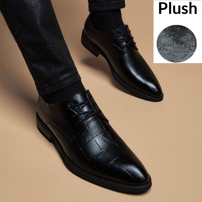 Mens British-style Casual Pointed-toe Lace-up