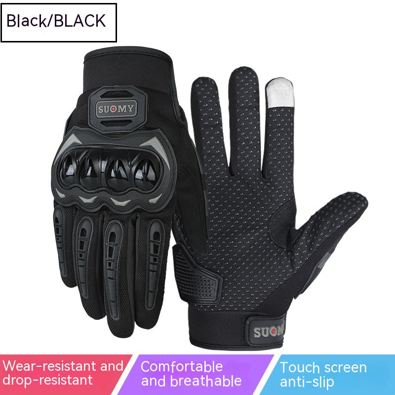 Men's Full Finger Case Drop-resistant Touch Screen Breathable Motorbike Gloves