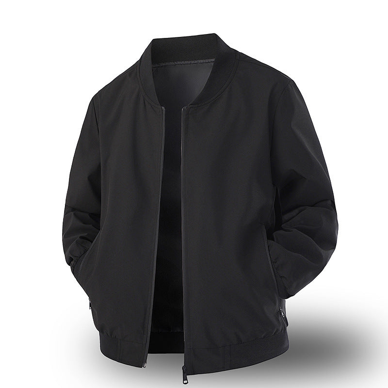 Mens Baseball Jacket Springautumn Trendy Solid Color Relaxed