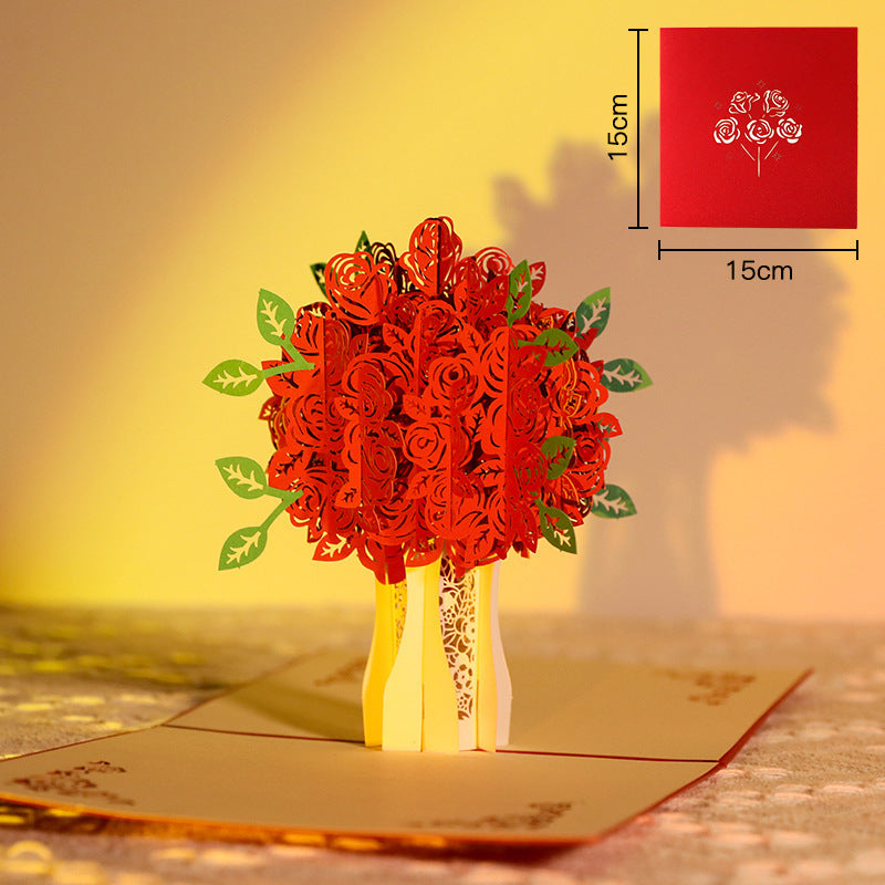 3D Greeting Card Love Tree Creative Valentine's Day