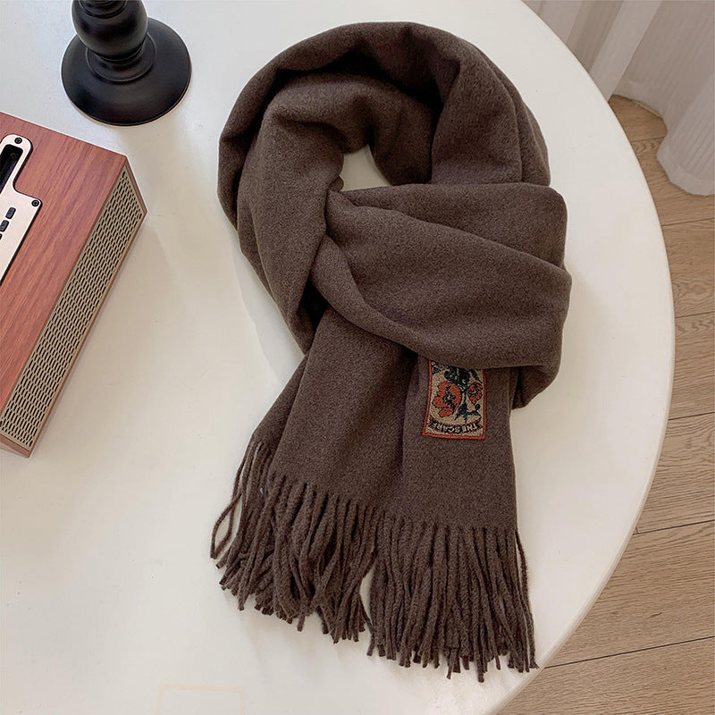 Versatile Solid-Color Warm Scarf For Women