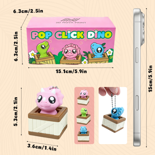 3d bedrukt dino clicker crate voet