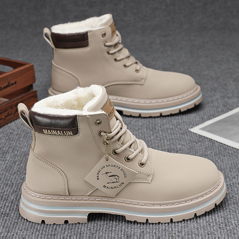 Mens Snow Boots with Fleece Lining for Warmth