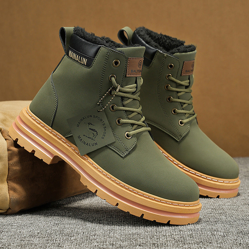 Mens Snow Boots with Fleece Lining for Warmth