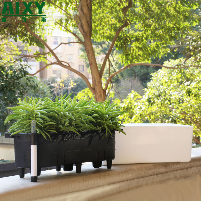 Rechthoekig kunststof water lazy bloem pot balkon