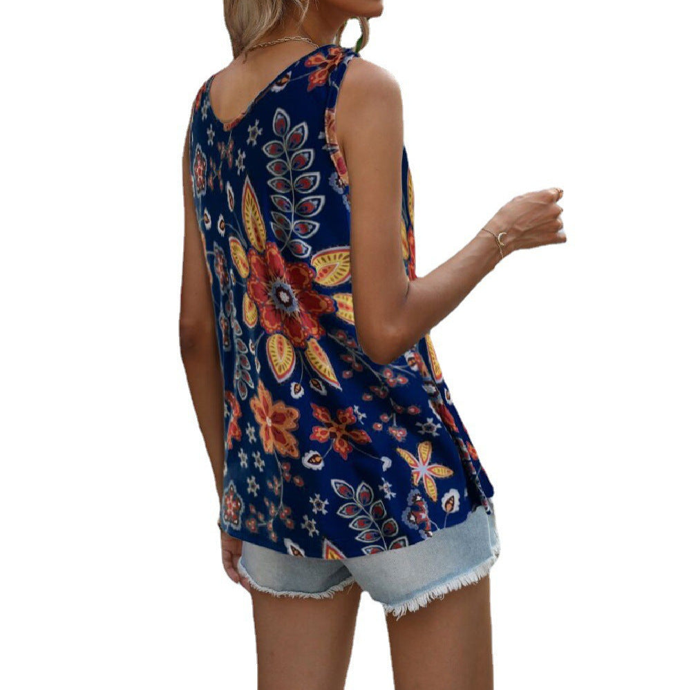 Multicolor Fashion V-Neck Strap Tank Top Womens T-Shirt