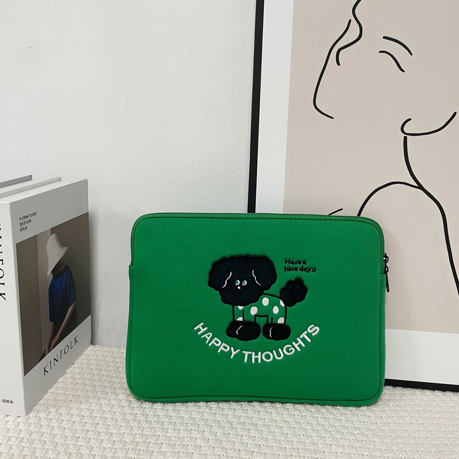 Cute Embroidered Laptop Sleeve Computer Liner Bag