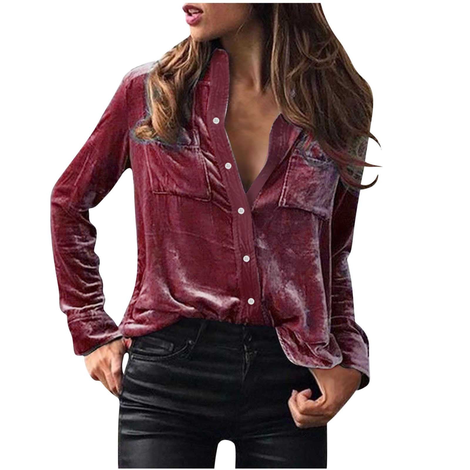 Elegant Long-sleeve Single-breasted Blouse For Women