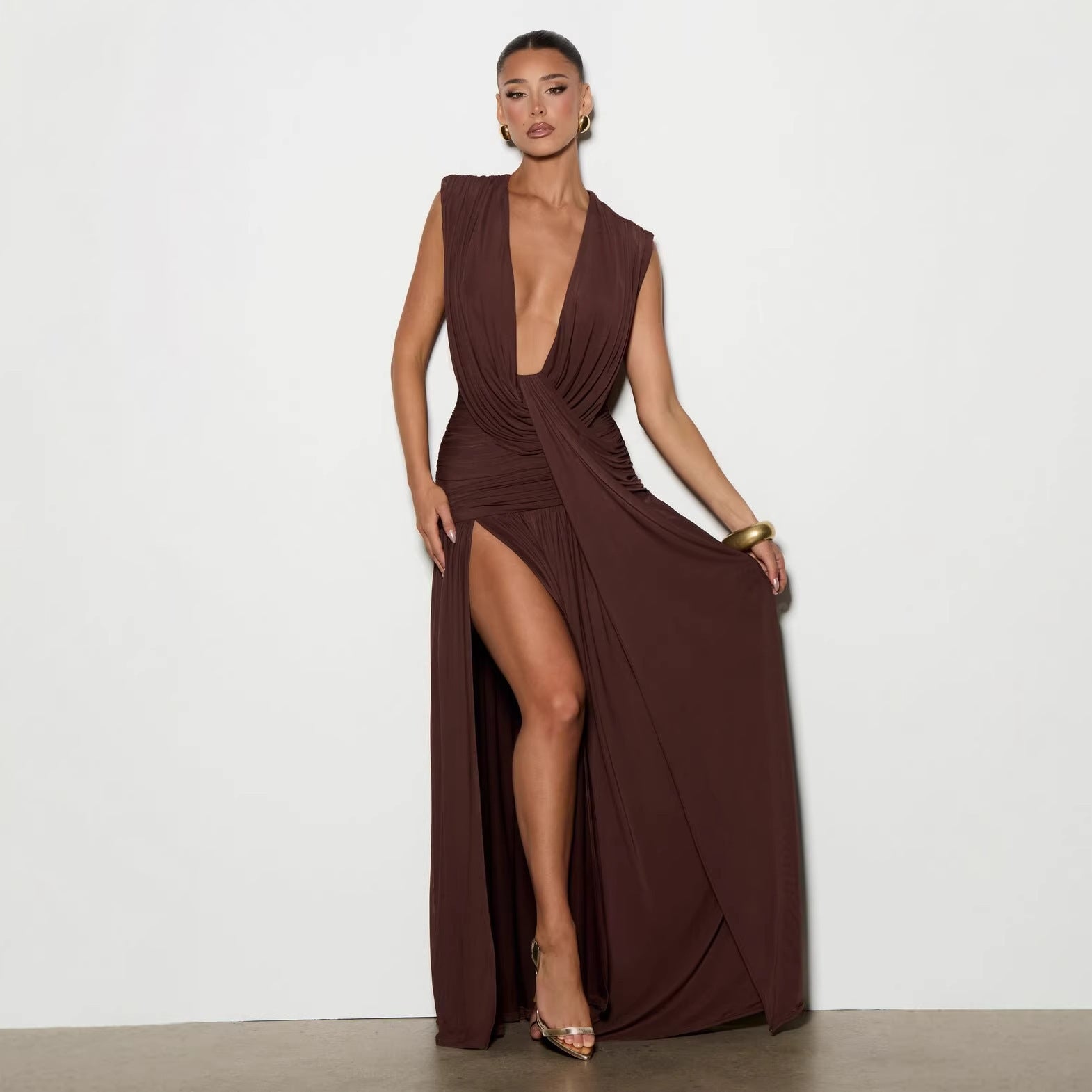 Irregular Draped Pleat Dress For Women