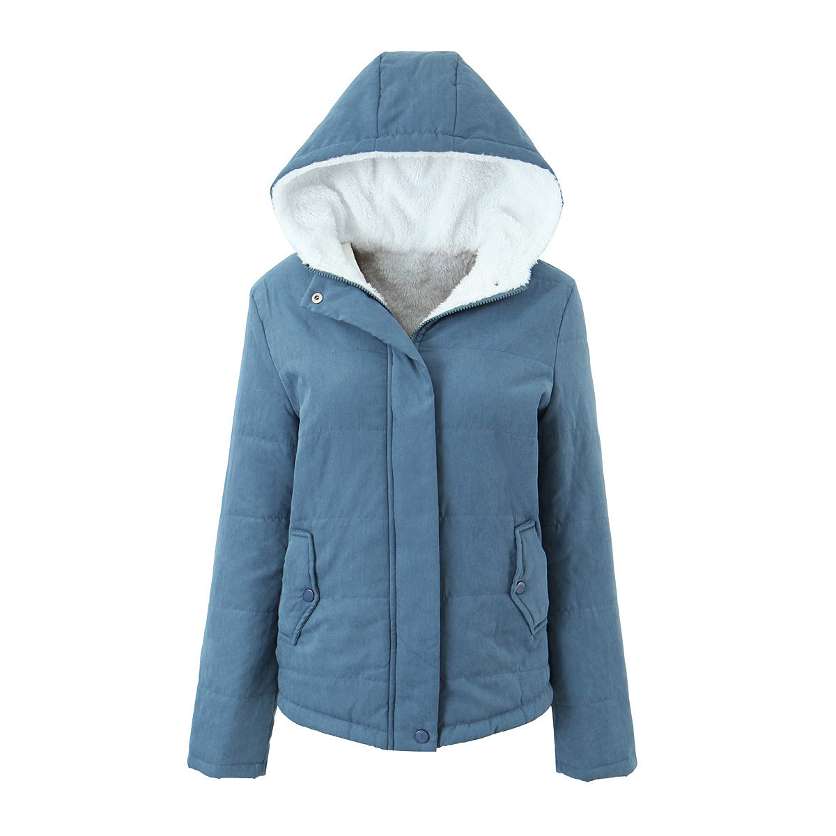 Womens Thickened FleeceLined Hooded Cotton Padded Jacket