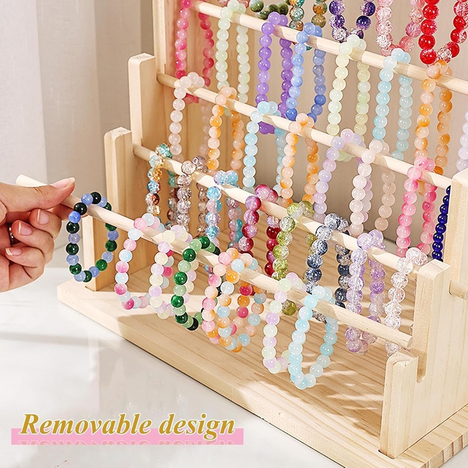 6 laags massief hout sieraden opbergplank organizer