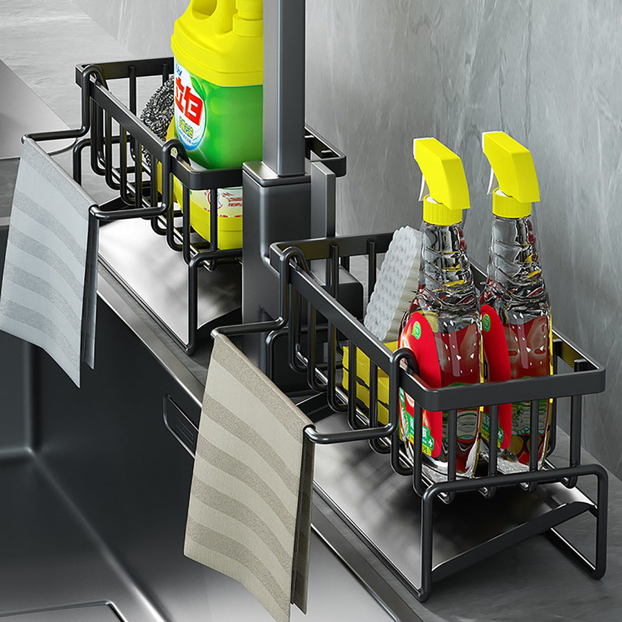 Kitchen Sink Caddy Basket Drain Rack Sponge Dishcloth