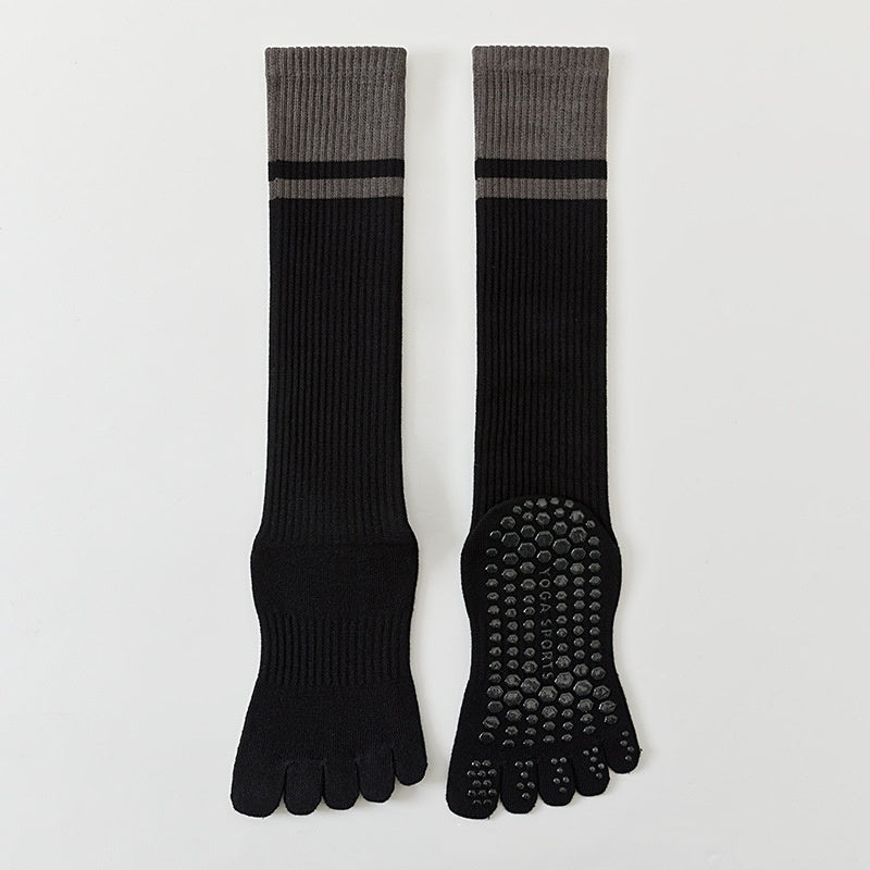 Color-blocked Ankle Cuffs Five-finger Yoga Calf Socks