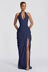 Womens Slit Mermaid Evening Gown Long Dress