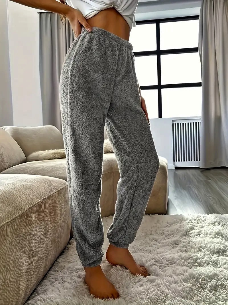 Casual Solid-color Pants Sweatpants Pajama Loungewear
