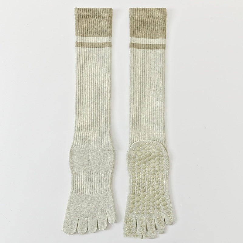 Color-blocked Ankle Cuffs Five-finger Yoga Calf Socks