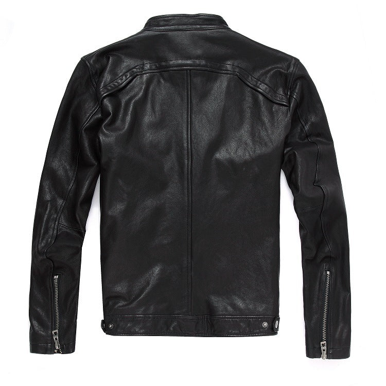 Men's Leather Leather Slim-fit Motorcycle Goatskin Jacket Cowhide