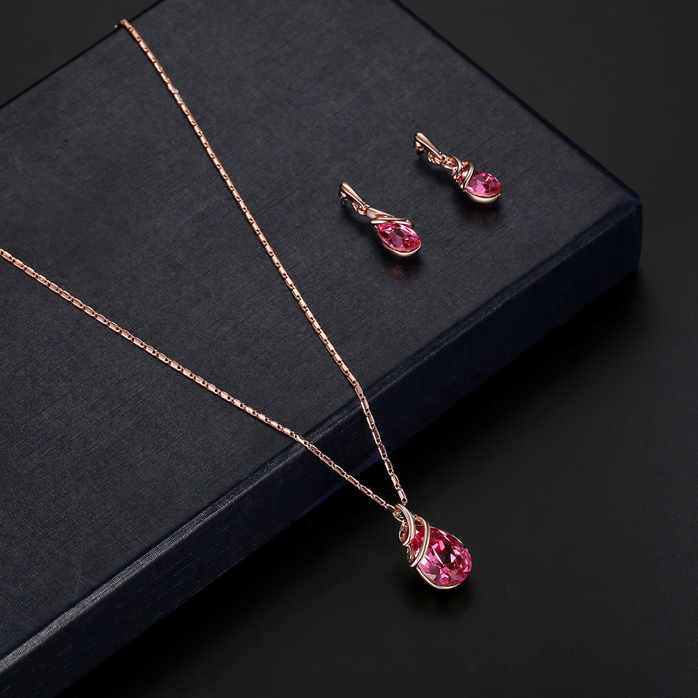 Legering gemstone sieraden set ketting