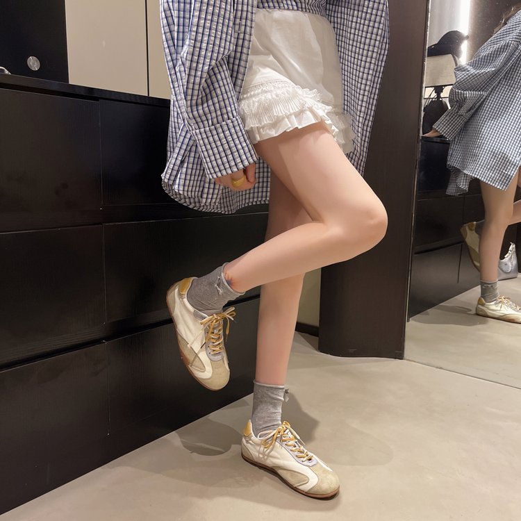 Women Retro German Trainer Shoes Summer Color Block Versatile