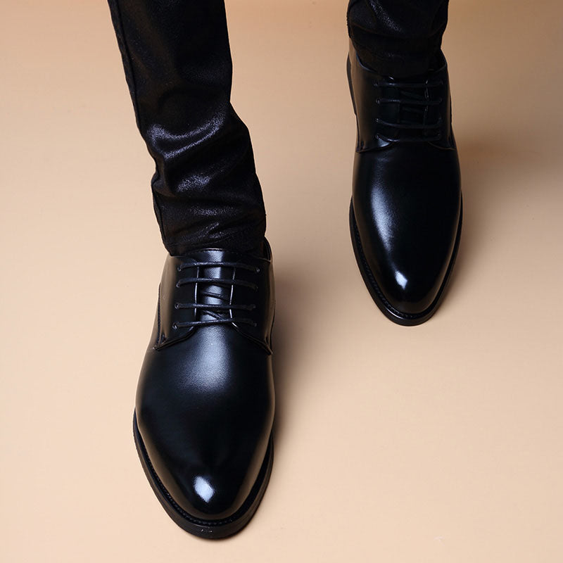 Mens British-style Casual Pointed-toe Lace-up