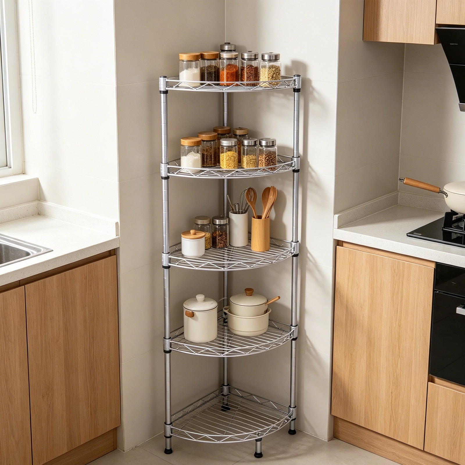 4Tier Wire Shelving Rack Metal Storage Shelf Unit