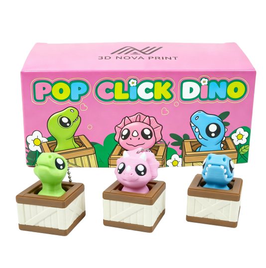 3d bedrukt dino clicker crate voet