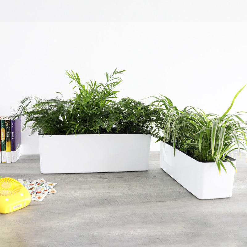 Rechthoekig kunststof water lazy bloem pot balkon