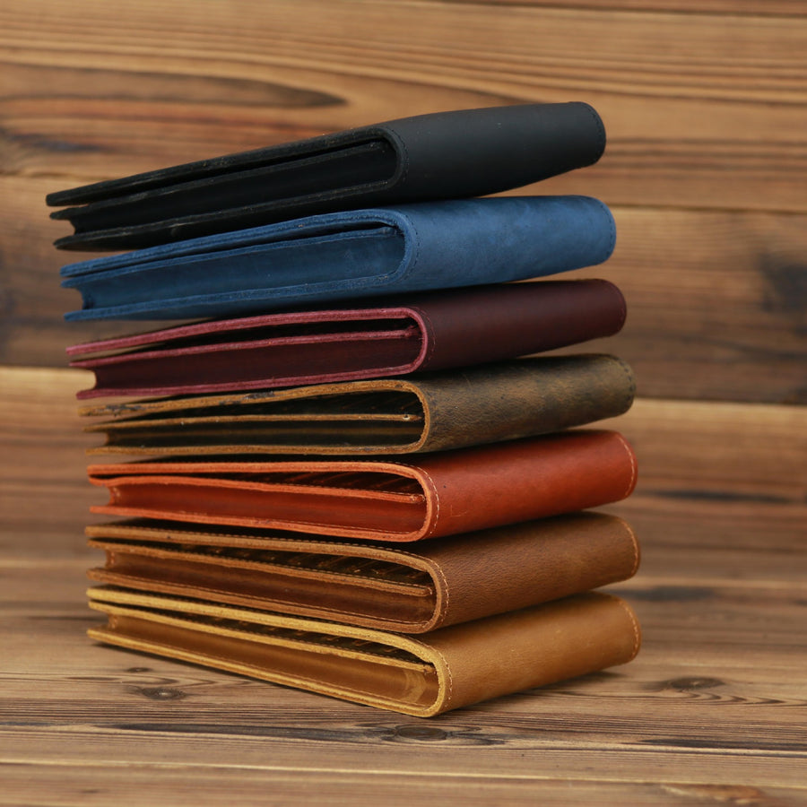 Men's Long Mobile Phone Bag Money Bag Head Layer Cowhide Crazy Ma Card Bag Wallet Card Clip Big Clip Thin