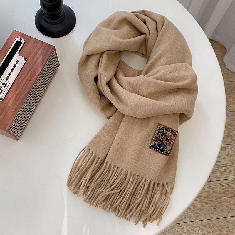 Versatile Solid-Color Warm Scarf For Women