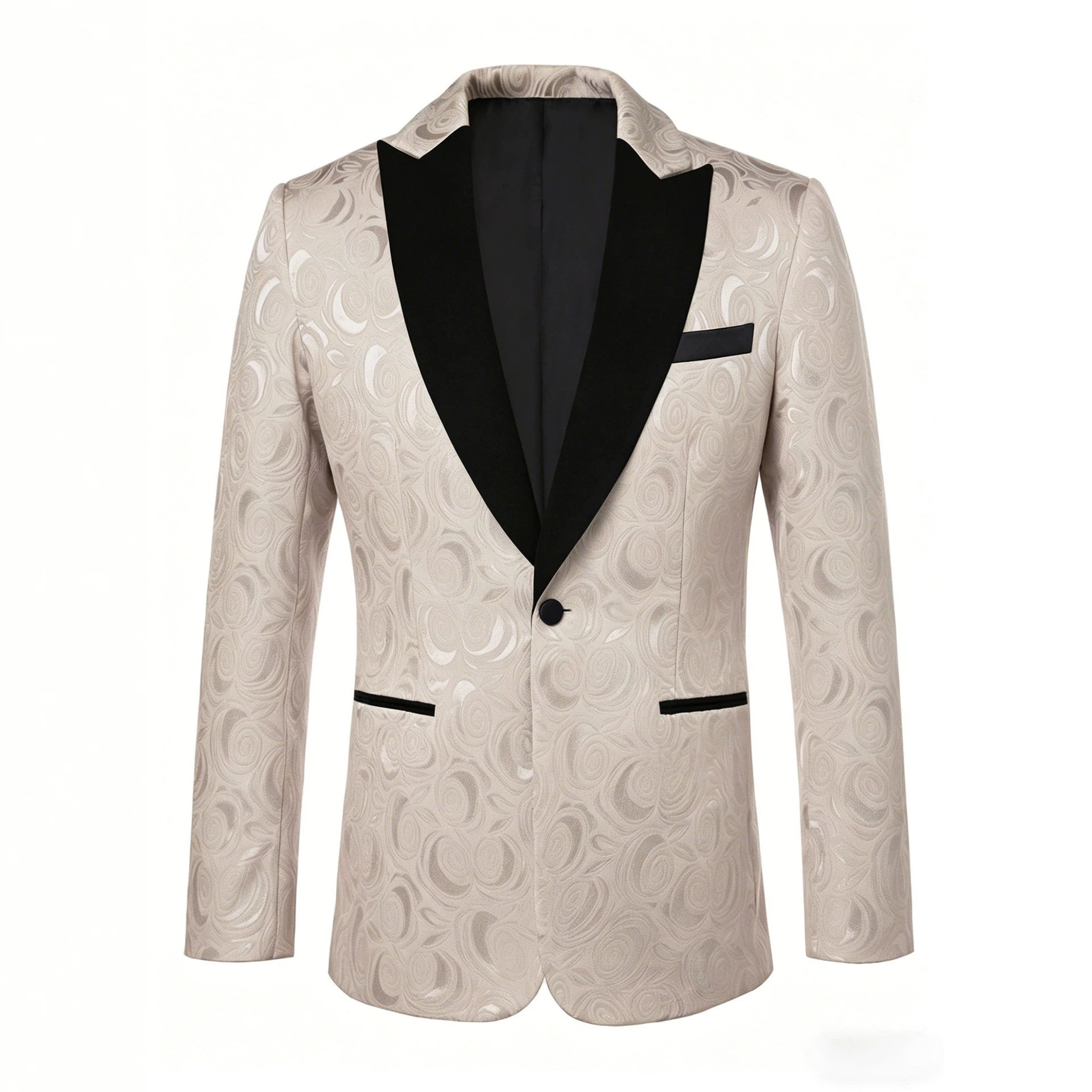 Mens Elegant Jacquard Formal Suit for Banquets and Parties